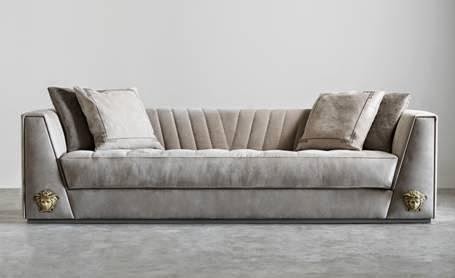 Versace Sofa With Sloping Versace V